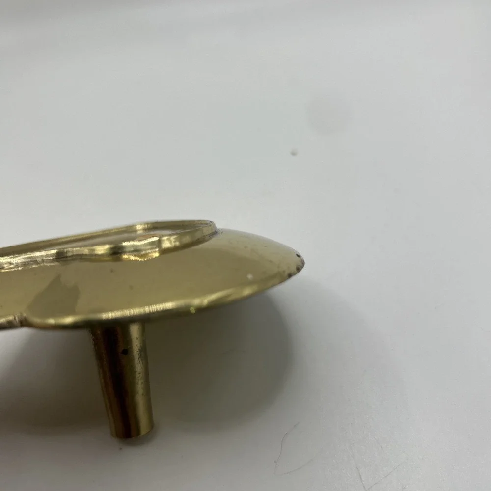 Vtg Brass Heart Shaped Ring Holder Jewelry Dish Trinket Lacquered India MCM